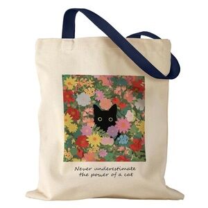Aesthetic Black Cat Tote Bag